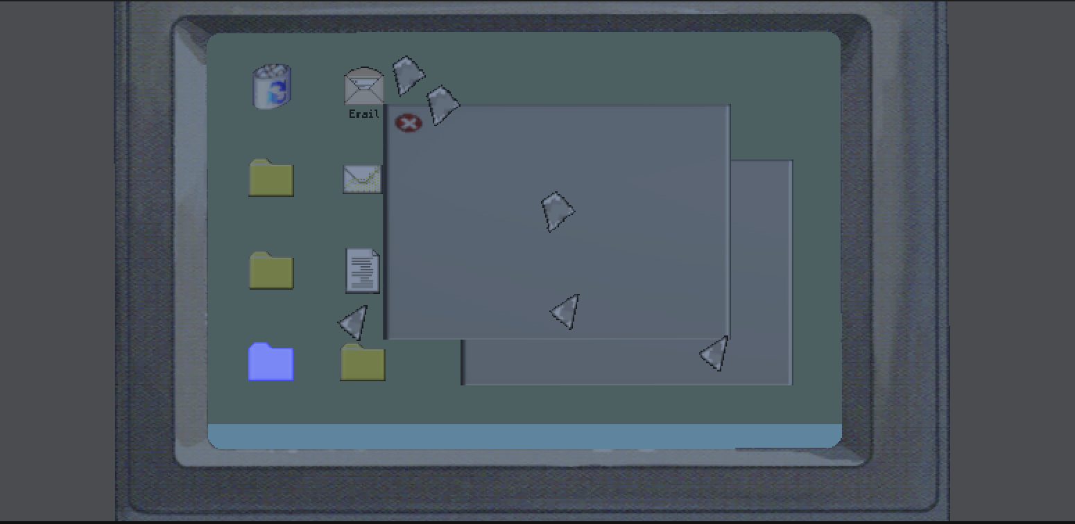 An image of one scene in Kernel Error, the game my teammates and I designed and developed.